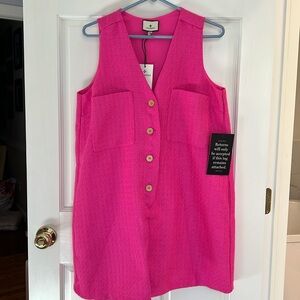 Tickernuck Hot Pink Textured Myla Romper NWT size medium